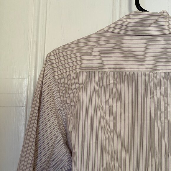 Paul Stuart Button Down Oxford - Purple and white pin stripes - Picture 5 of 5